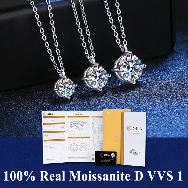 925 Striebro 4 hrot D VVS1 MOISSANITNÉ PRÍSLUŠENIE PASS PASS Diamond Tester Pen Náhrdelník Diamond Trendy šperky brilantné GRA s krabicou
