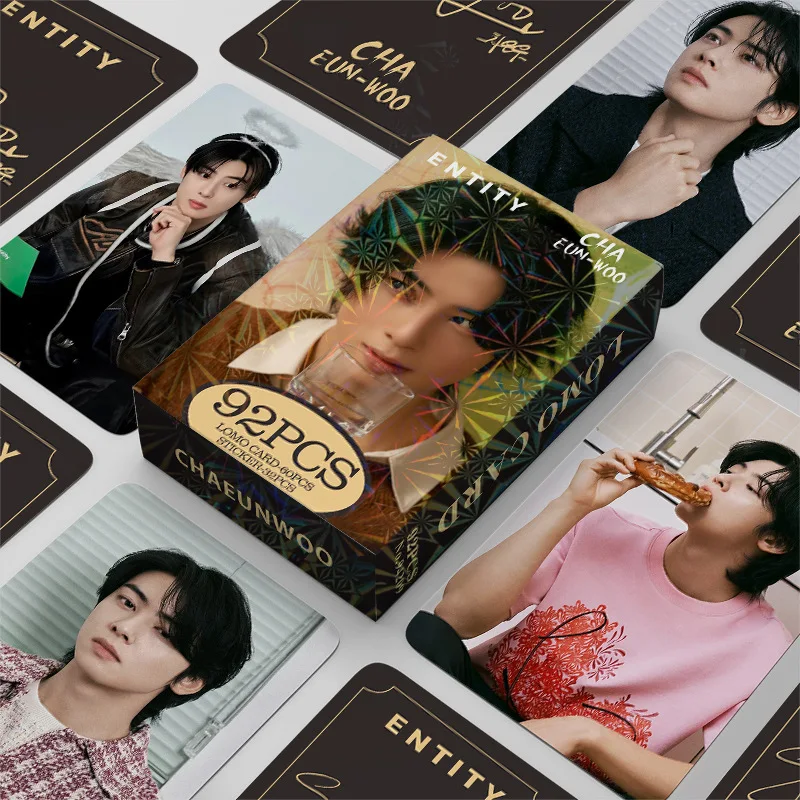 92ks Astro Cha Eunwoo Kórejský spevák Lomo Card Foto karty Nálepky