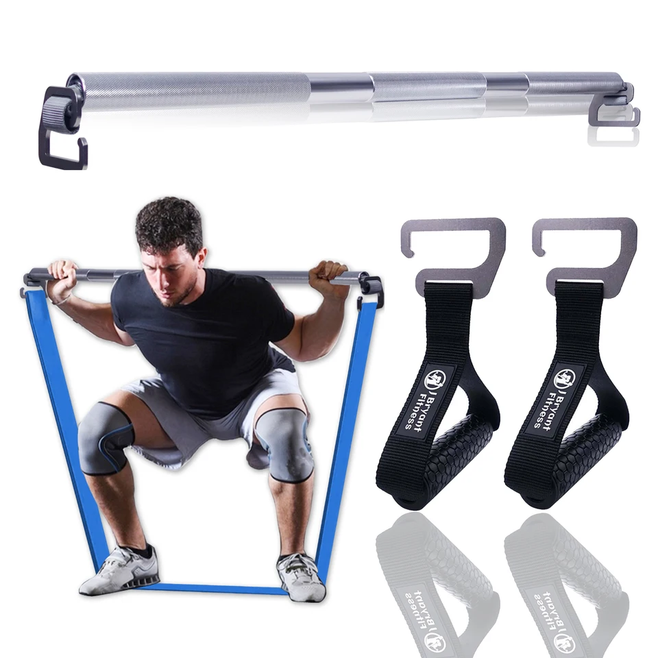 96 cm Odporový pásový bar pre Loop Band Squat Deadlift Press Press Veľký háčik s rukoväte fitness vybavenie