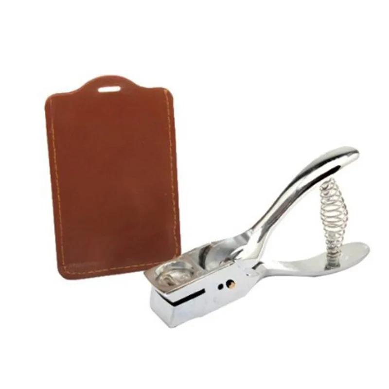 9772 ID Card Odznak kovový ručný držiak s dierkou Puncher Puncher Office Kit Silver