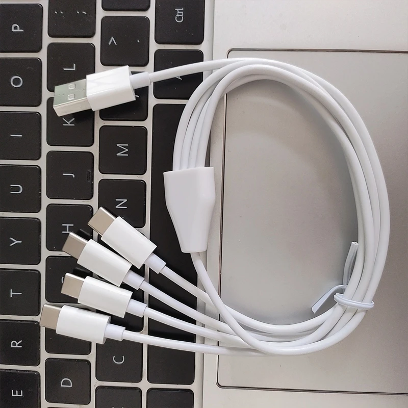 97QB Multi Charger Cable Universal 4 in 1 Viac portov zariadenia USB C Nabíjacie kábel Typ C Prepojky pre tablety telefónov
