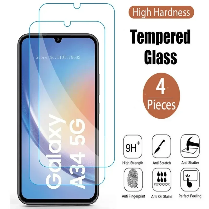 9H Temperovaný sklenený film pre Samsung Galaxy A03 A12 A34 5G A05 A11 A13 A15 A25 A35 A55 A71 A72 A72 A73 5G HD Protector Chráni