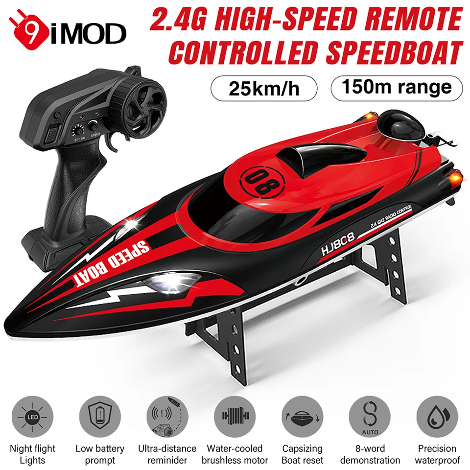 9imod HJ808 RC Loď 2,4G Vysokorýchlostné diaľkové ovládacie prvky 25 km/h pre dospelých a deti