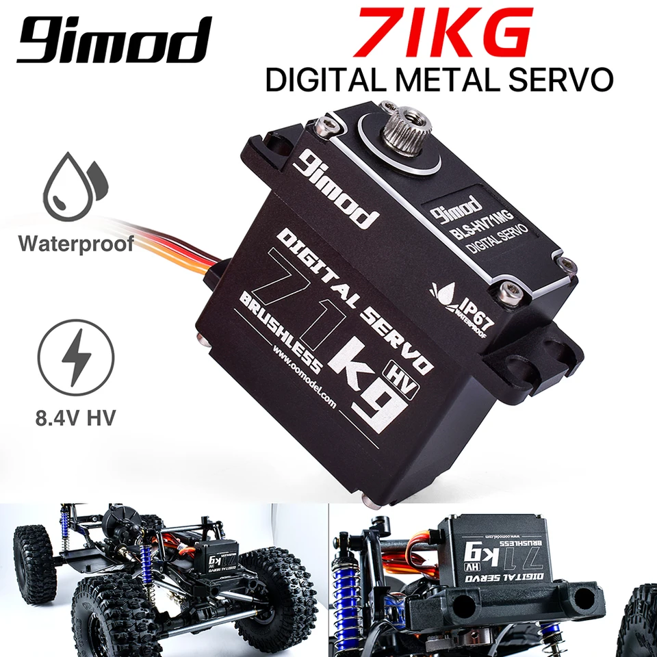 9IMod RC Servo High Digital Torque Servo 71 kg IP67 nepremokavý servoferný bezprodukčný servo pre 1/8 1/10 RC Car Loď robot