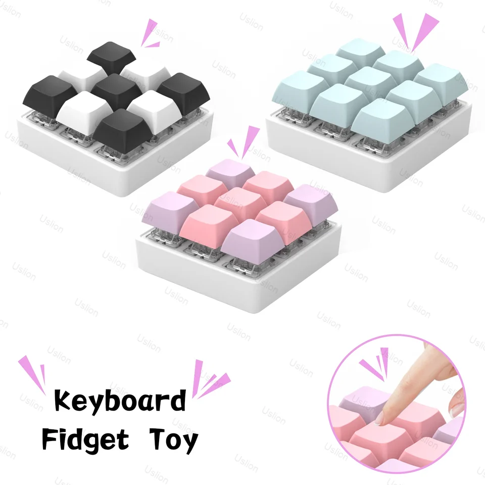 9Keys Point KeyCap Anti Streser Hray, klávesnica fidget hračky DIY Keycap Stres Stres Stres Stres relife Key Cap Fidget Button