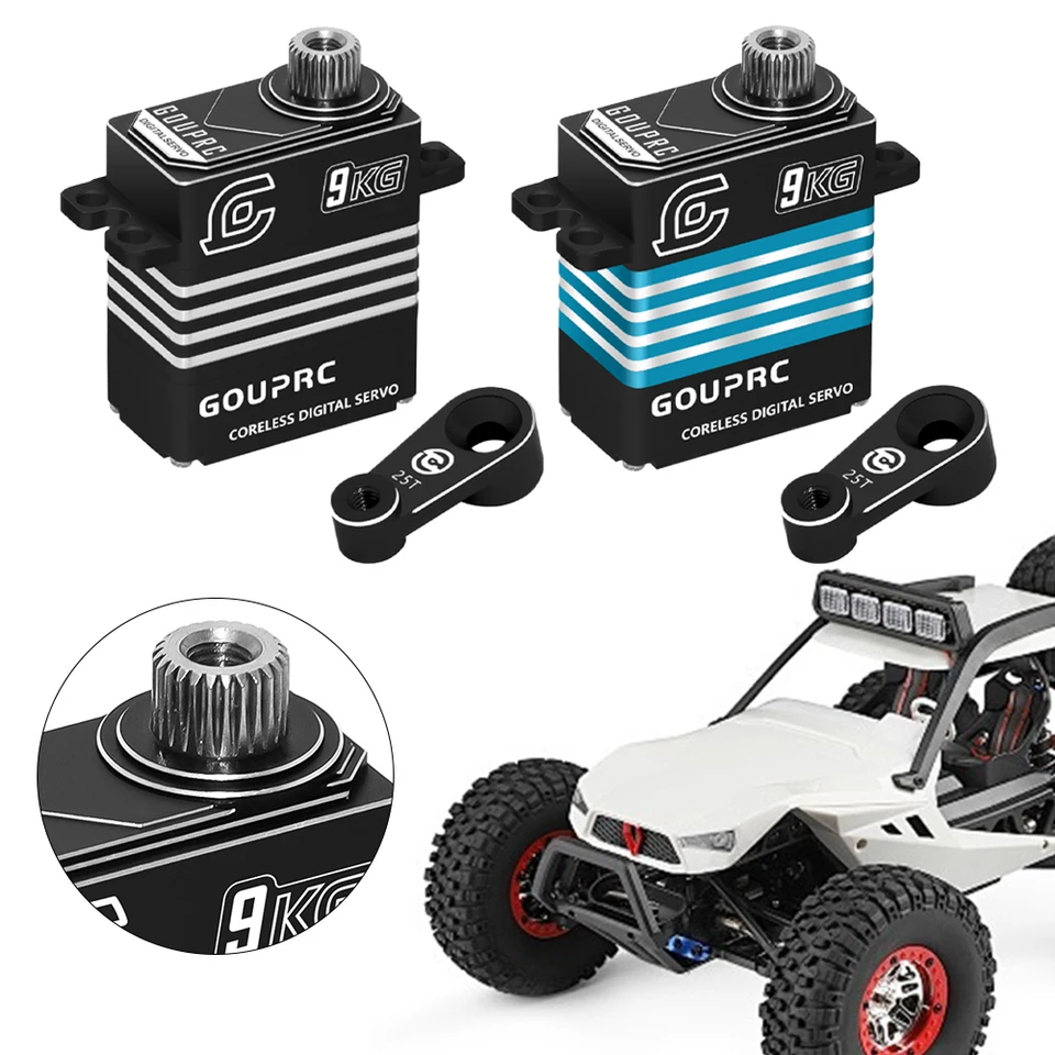 9KG RC Digital Micro Servo s 25T servo ramenom Metal Gear Servo pre TRX-4 TRX-6 SCX10 III RC CRAWLER CAR