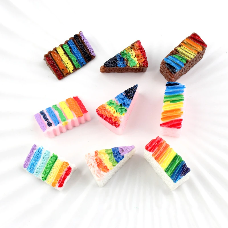 9pcs kawaii živici koláč dúha Choaolaote 3d miniatúrna kabína