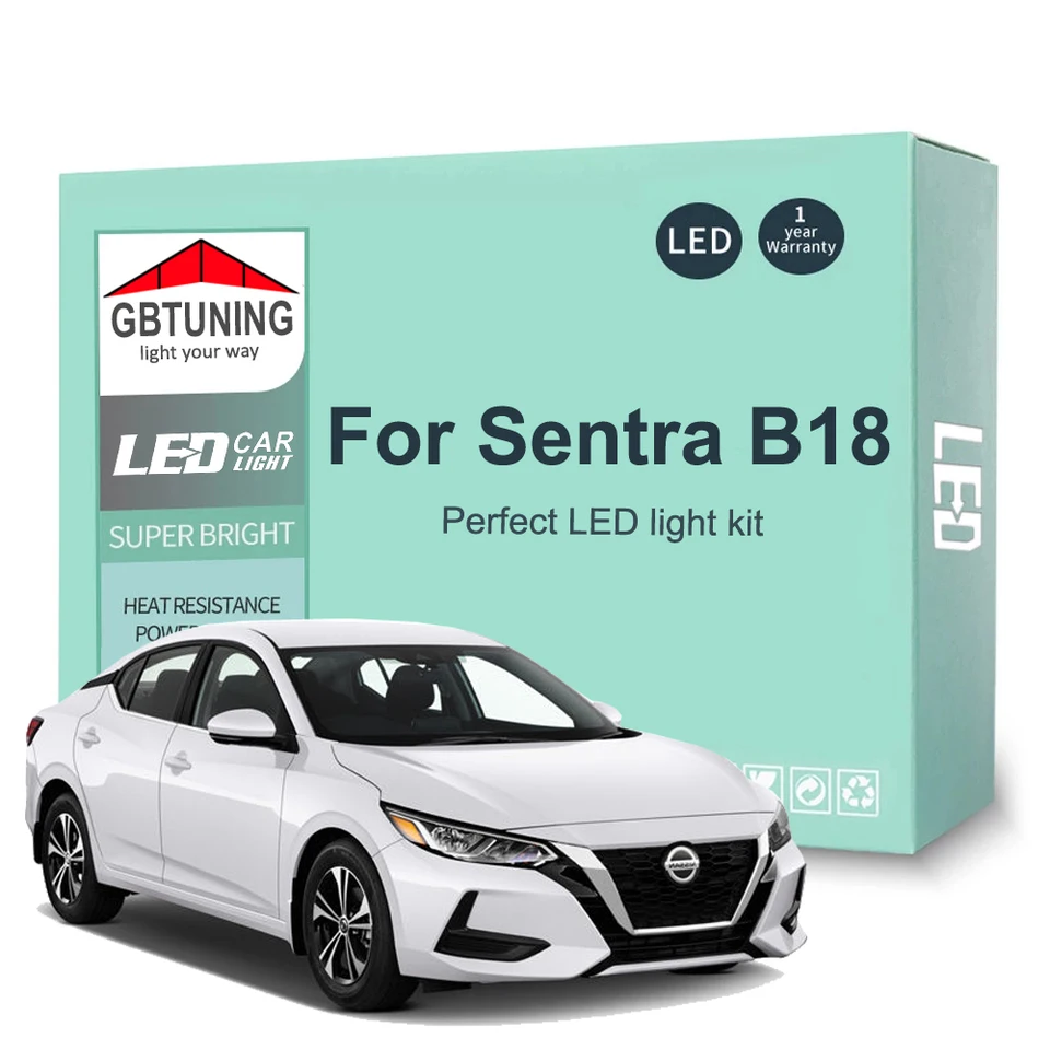 9pcs LED interiérová žiarovka Súprava pre Nissan Sentra B18 2020 2021 2022 2023 Canbus Dome Špicatná značka Indoor Lamp Auto príslušenstva