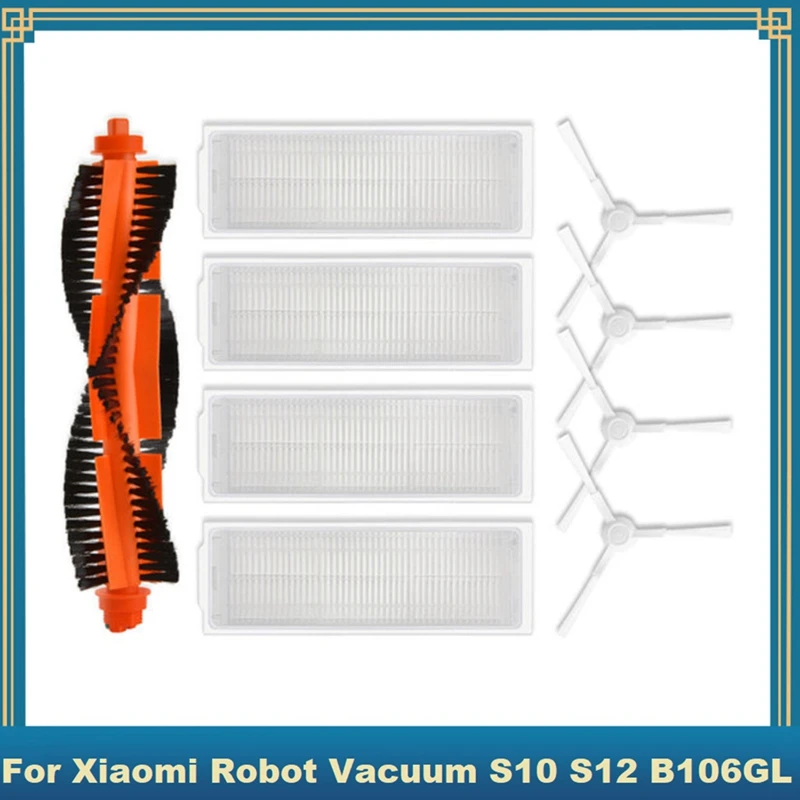 9pcs náhradné diely pre robotické vákuum robotov Xiaomi S10 Xiaomi Vákuum S12 B106GL Hlavná bočná kefka HEPA Filter