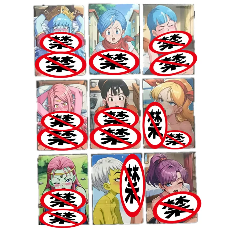 9pcs/set Anime Card Dragon Ball Z GT Kiki Bulma God of Destruction Super Saiyan ACG Sexy nahá karta Gift Gift Game Control Card Card