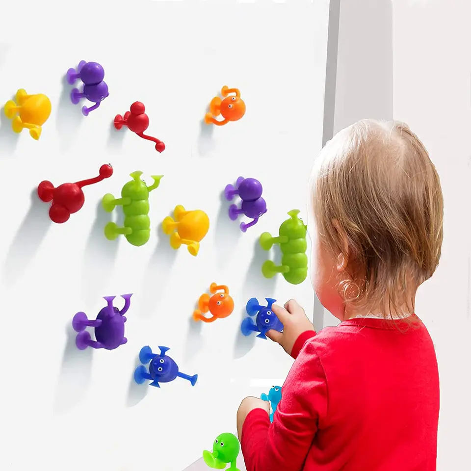9pcs set mini zvieracie tvarované hračky s prísavkou hračky Viacfarebné stavebné bloky Pop Sucker Hray pre deti Interaktívna hra rodič-dieťa