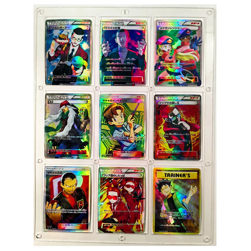 9pcs/set ptcg Pokemon Japonský tréner epizóda 15 Brock Giovanni Lafction Craft DIY Zbierka domácich kariet hračiek