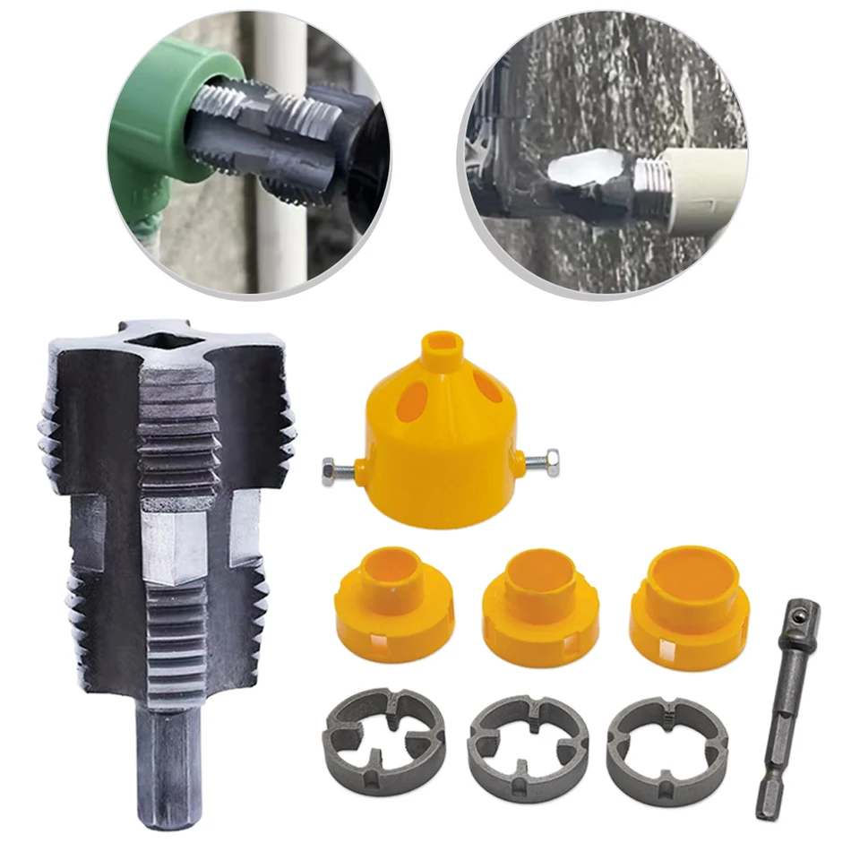 9pcs/set PVC rúrka závitovej súpravy rúrky rúrky Ruka Round Die 4/6 bodov PPR Vodné potrubie Interný závit