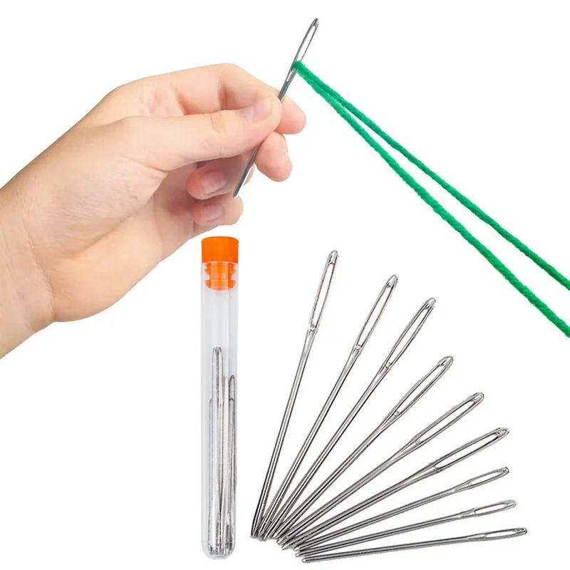 9pcs/set s tupými ihlami s veľkým okom z nehrdzavejúcej ocele Krafty