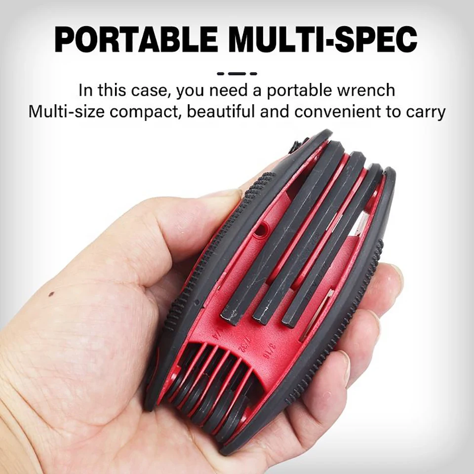9pcs/set Skladanie 9 IN1 Multi Hex Key Allen Key Combo Wrench Set Arrow Zameriavacie úpravy poľovnícke zlúčenina Rekúrka viacerých nástrojov
