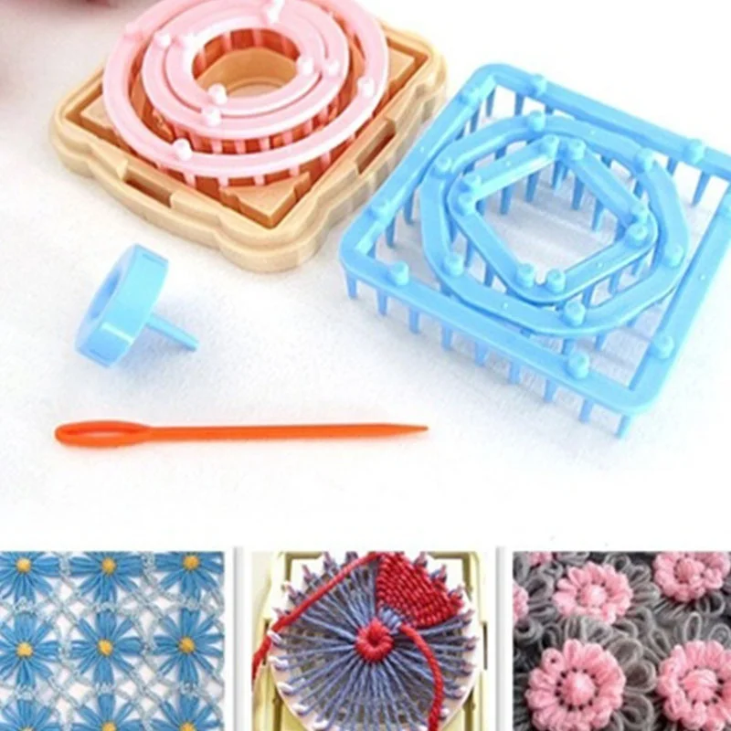 9pcs/ set šatky šatky ponožky pletenie kvetov kvetinové okvetné lístky pletelo pletená hnusná priadza Šijací nástroj na pletenie šál