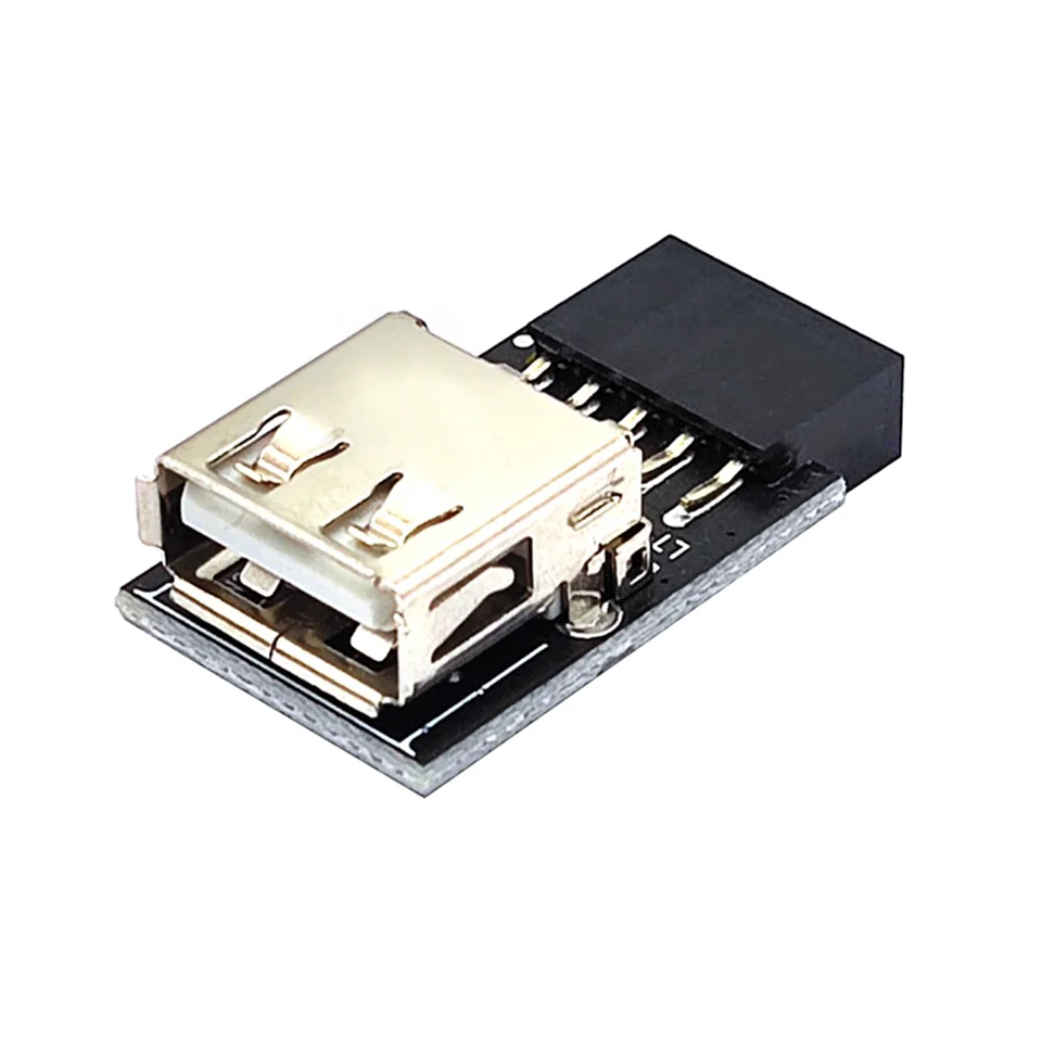 9pin až 1 port USB Connector Connector PC interná základná doska 9pin až USB2.0 Zadajte ženský prevodník pre stolný počítač