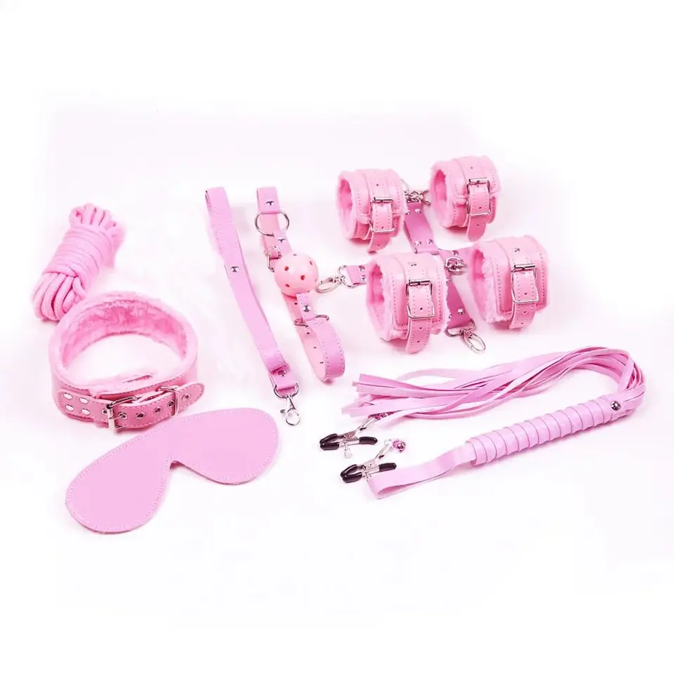 9sety sexuálne otroctvo sada Slave Adult Games Hračky Hračky Ručné členky Cuff Gag Whip Bavlnené lano zaviazané klipy Blink Opriky Frisky erotické hračky