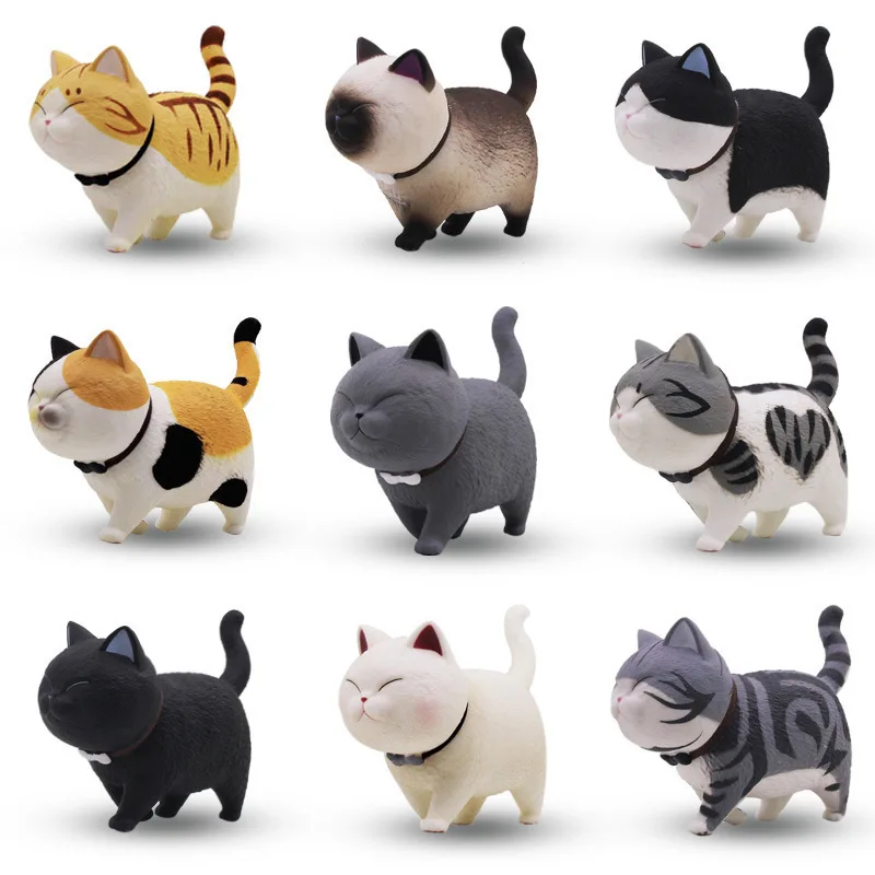 9Style Cute Mini Cat Ornament Siam Kitten Micro Landscape Figure Figure Decoration Darček mačiatko