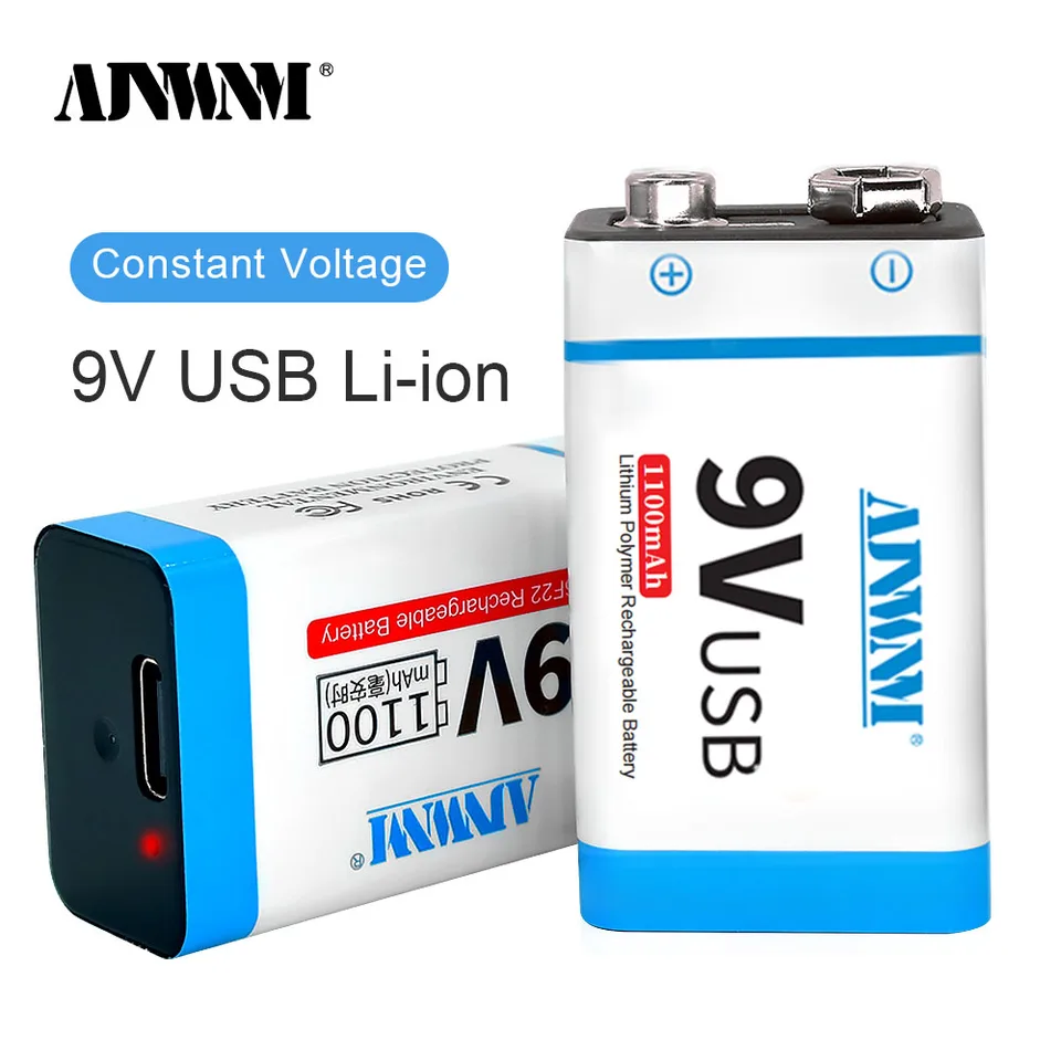 9V USB Nabíjateľná batéria 6f22 lítiová batéria 9V batéria pre detektor kovového detektora batériu RC Model vrtuľníka Mikrofónu typu C typu-c