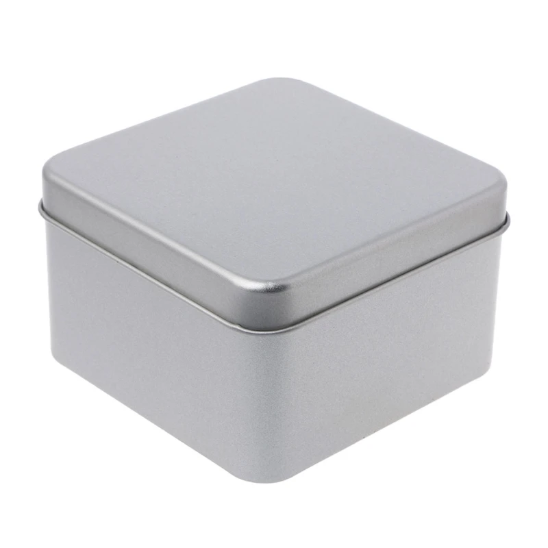 9x9cm Small Metal Tin Silver Storage Box pre puzdro pre peniaze Candy F1FB