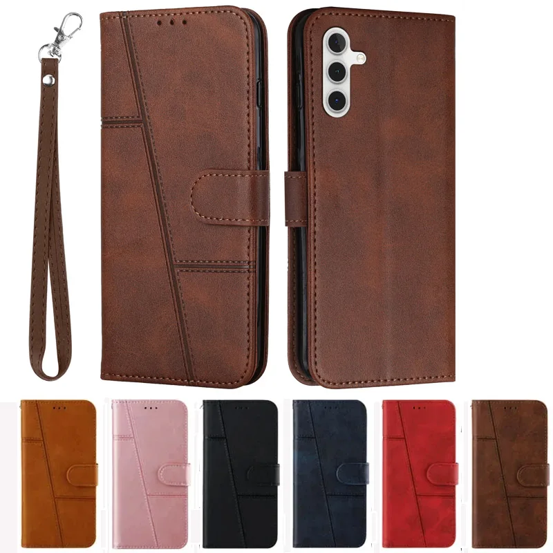 A 15 25 35 55 14 24 54 Obálka kníh o preklápacích kníhkach pre Coque Samsung Galaxy A15 A25 A35 A55 A14 A24 A34 A54 Klíčka z koženého telefónu