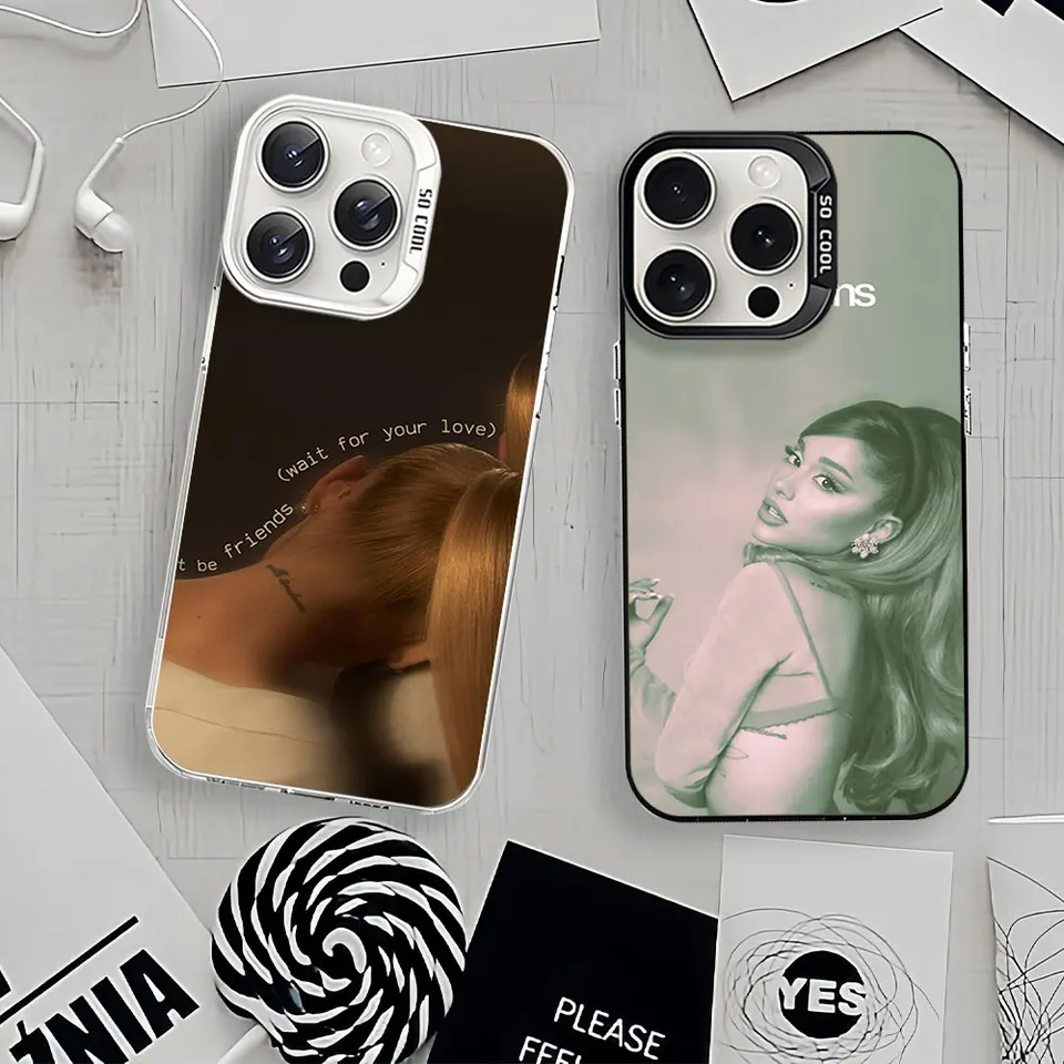 A-Ariara G-Grande Áno a puzdro na laserový telefón pre iPhone 12 11 13 14 15 16 Max Pro Plus Plus IMD SOCKOPPORD SILICONE COQUE