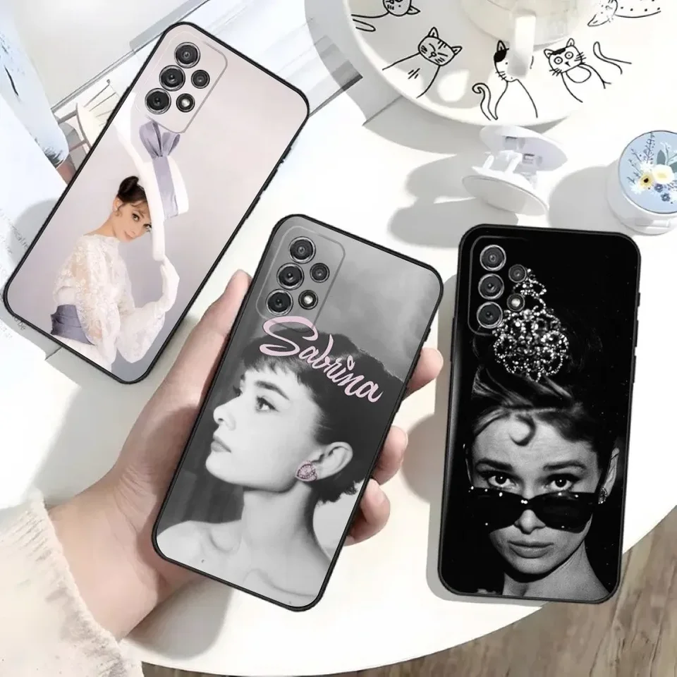 A-Audrey H-HEPBURN PAFE pre puzdro pre Samsung S25, S24, S21, S22, S23, S30, Ultra, S20, plus, Fe, Lite, poznámka, 10 čierna mäkká škrupina