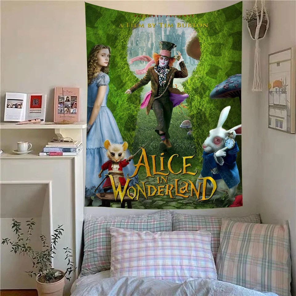 A-nelice vo filme W-Wonderland Hippie Wall zavesenie tapisérie pre obývaciu izbu Domáca koľaj