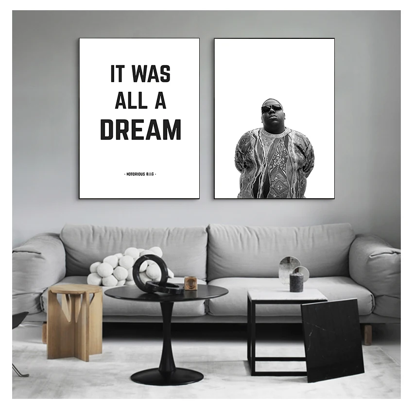 A plagát, všetko to bol sen Biggie Smalls Citát rapové plagáty výtlačky nástenné umenie dekor The Notorous Big Canvas Art Print