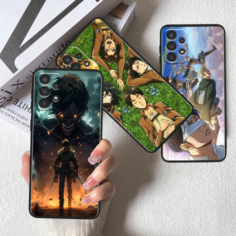 A-útok na anime cool t-titan pre Samsung Note 20 10 Ultra plus A31 A14 A12 A70 A34 A25 A04 A05 A15 A24 5G Black Soft Soft