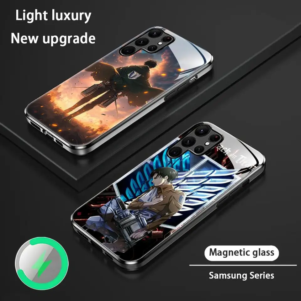 A-útok na puzdro na telefón Titan Levi pre Samsung S24 S23 S22 S21 S20 plus ultra note20 sklenený magnetický puzdro