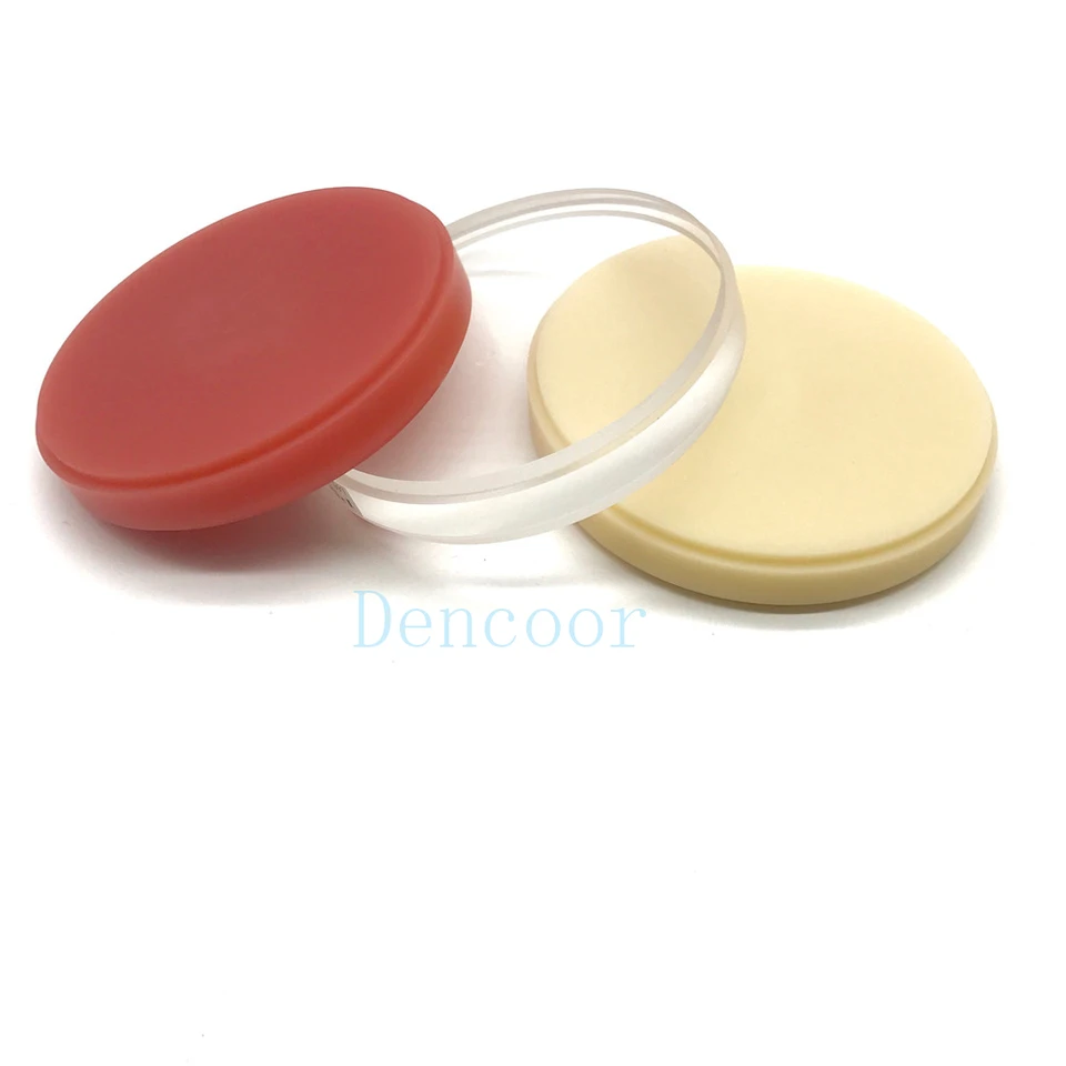 A2 A3 Clear Pink Farba Flexibilná PMMA Disk 98 mm zubný acetálny acetál PMMA Bloková zubná protéza Koruna PMMA CAD CAM Mletie bloky
