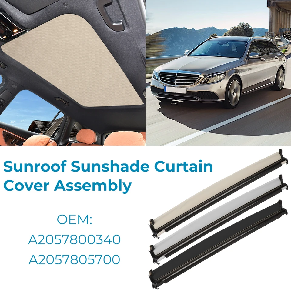 A2057800340 A2057805700 Automobil Panorama Sunroof Sunshade Sunshade Cover Cover Montáž pre Mercedes Benz C Class W205 GLC X253 2014-2020