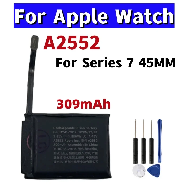 A2552 pre Apple Watch Series 7 45 mm 309 mAh Výmena batérie + bezplatné náradie