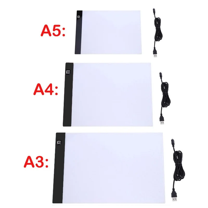 A3/A4/A5 Troj úroveň stmievacej LED ľahkej podložky LED dosky vankúšanka na sledovanie svetla Box Eye Ochrana pre diamantové maľovanie