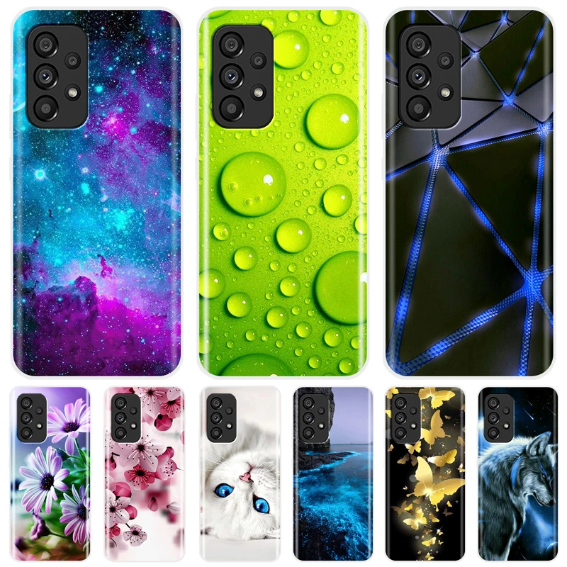 A33 A53 A73 Silikónový puzdro pre Samsung Galaxy A53 5G puzdro Soft Soft Back Cover Telefón pre Samsung Galaxy A33 A73 Cover Coque Funda