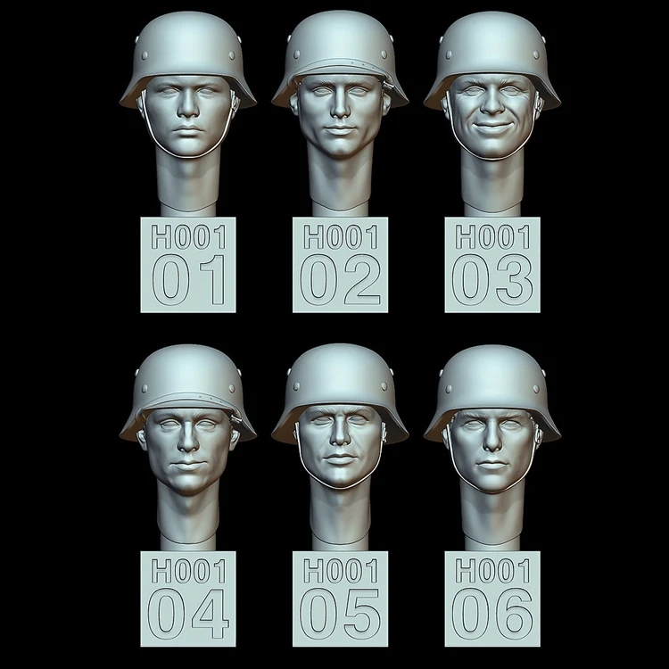 A399-1/35 živici model GK nemecký vojak hlava nenatieraná nezasiahnutá