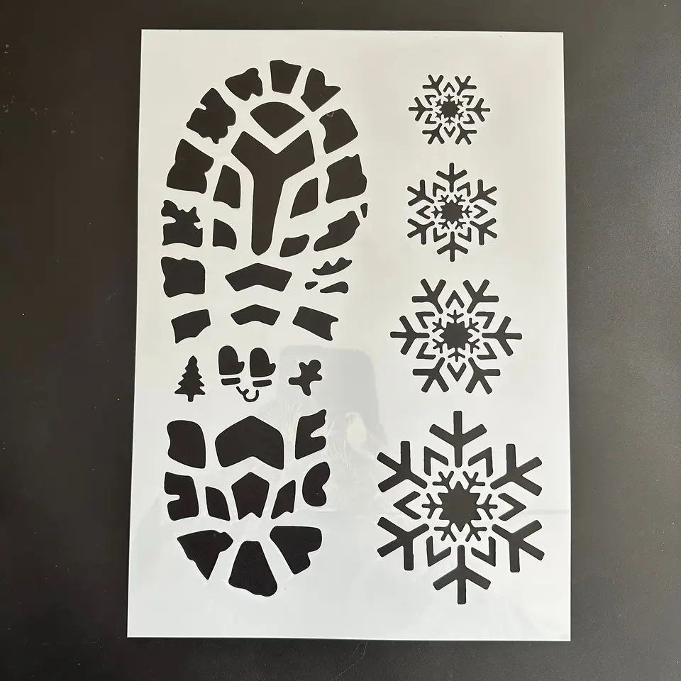 A4 29 *21cm Santa Shoe Print DIY Šabliny nástenné maľovanie na scrapbook Omaľovánky Embosing Album Dekoratívne papierové šablóny, stena