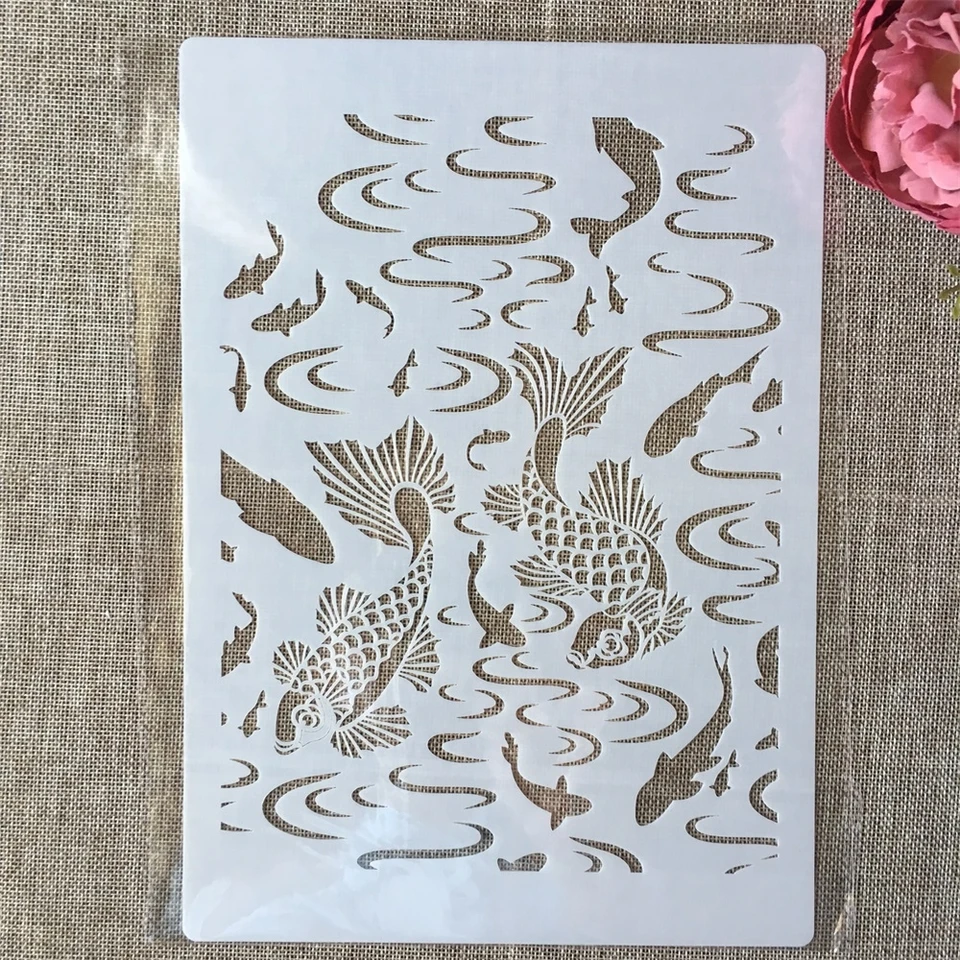 A4 29 cm rieky Carp Fish DIY vrstvenie šaštru