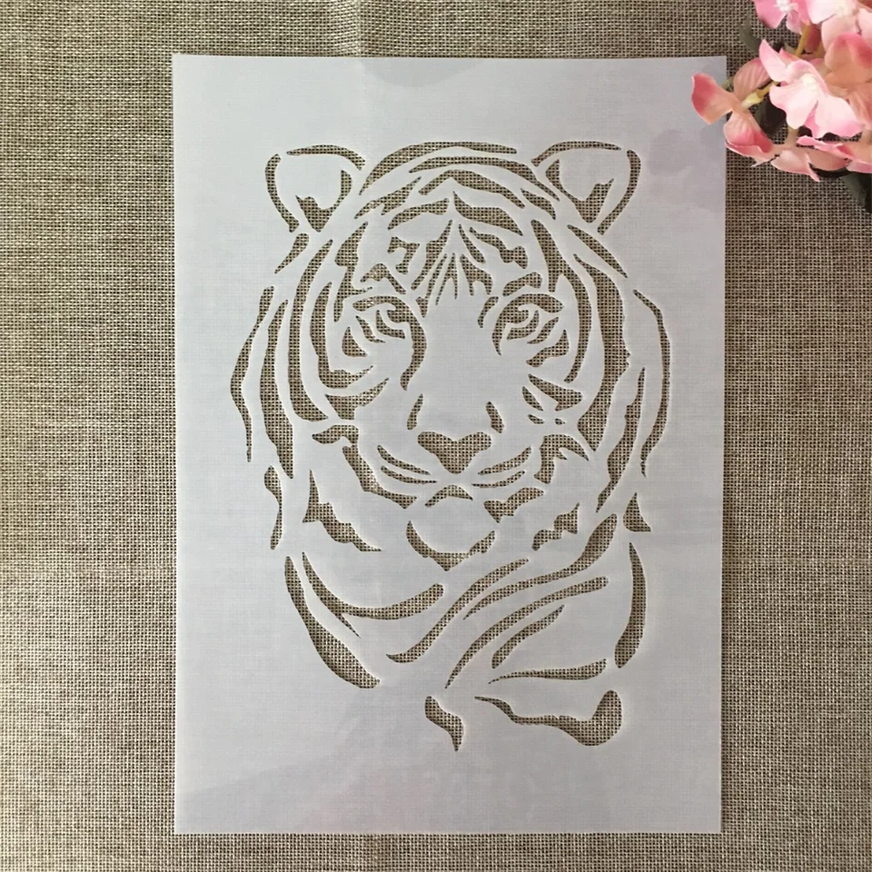 A4 29 cm roztomilý mladý tigr hlava DIY vrstvenie šaštru