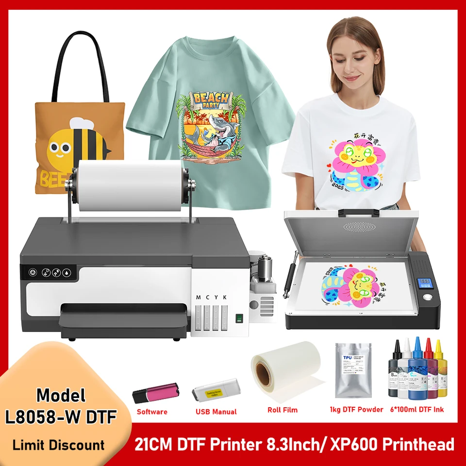 A4 DTF tlačiareň pre Epson XP600 Direct to Film Triting Printing Machine A4 DTF Bundle Tlačiareň s rúrou DTF pre oblečenie tričko