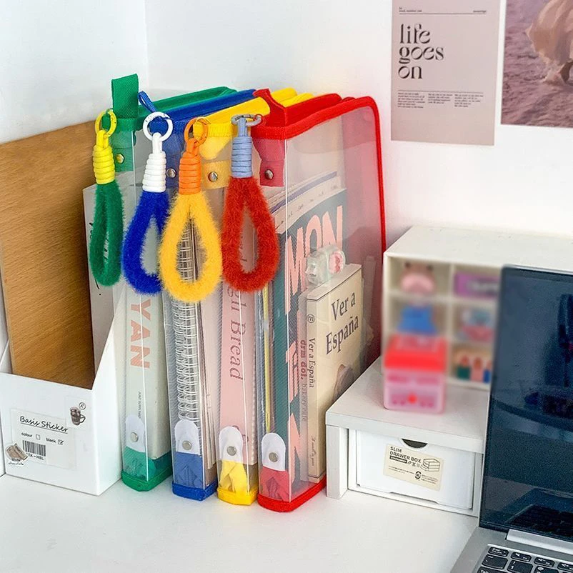 A4 Zipper File Bag PP Transparentné úložné puzdro s rukoväťou odolnými organizátormi priečinka PASECKERTY DOPRAVY Zbierka kníh