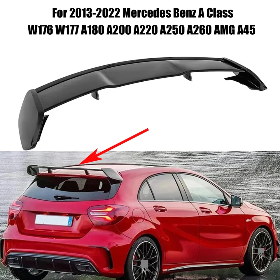A45 AMG STYLE Zadná strecha spojlera TACK TRUNK TRUNK na roky 2013-2022 Mercedes Benz A Trieda W176 W177 A180 A200 A250 A260 Lesklá čierna čierna čierna