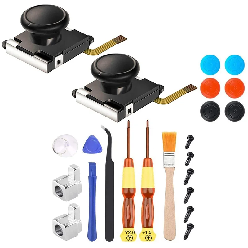 A48Q-2-Pack For Joycon Joystick Výmena, analógová palica Joy Con opravárenská súprava pre spínač Nintendo, s krížovým skrutkovačom