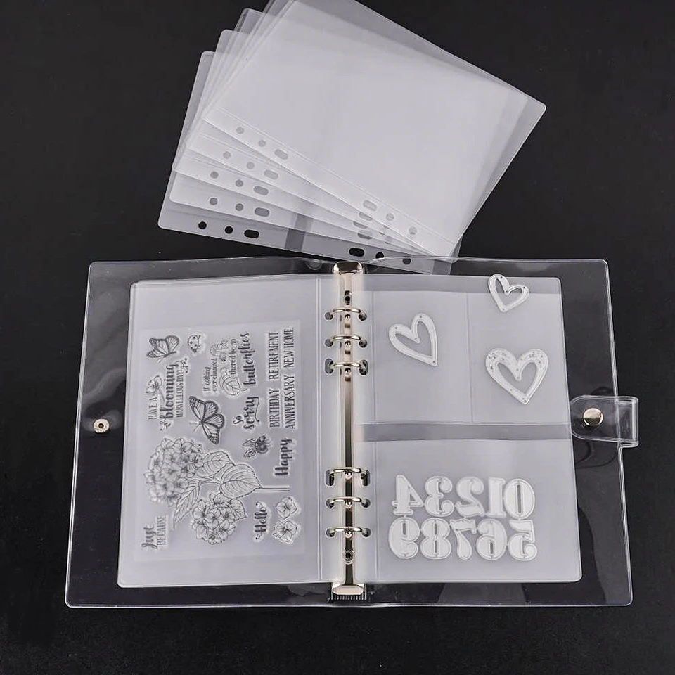 A5 6-jamkový úložný sponk a skladovací taška Scrapbook Cutting Die Storage Organizácia STACKER SKLADOVÁ SKLADOVÁ TRAKOVÁ TASKA