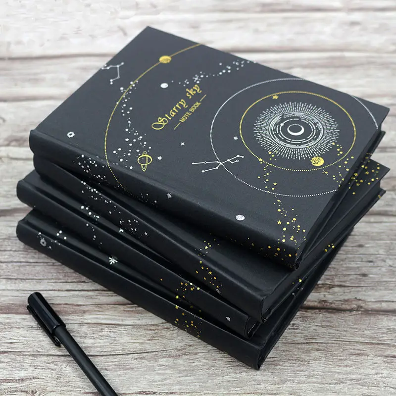 A5 Všetky čierne vnútorné strany 128 listov graffiti ručná kniha kreatívna maľba ručne maľovaného denníka Čierny kraftový notebook Čierny papier