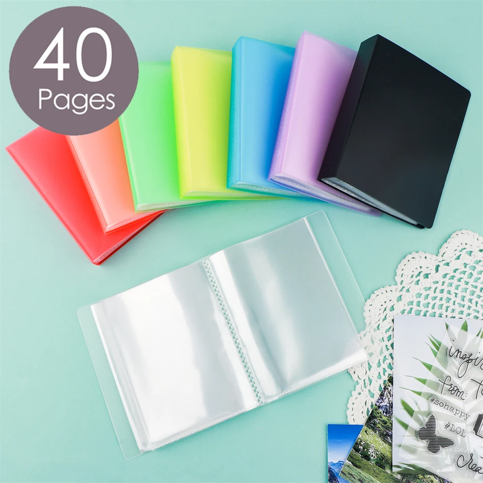 A6 40 strán Clear Die & Stamp Storage Bag Clear Sticker Photo Storage Album, Známka zložka úložiska knihy Zložka organizátora organizátora