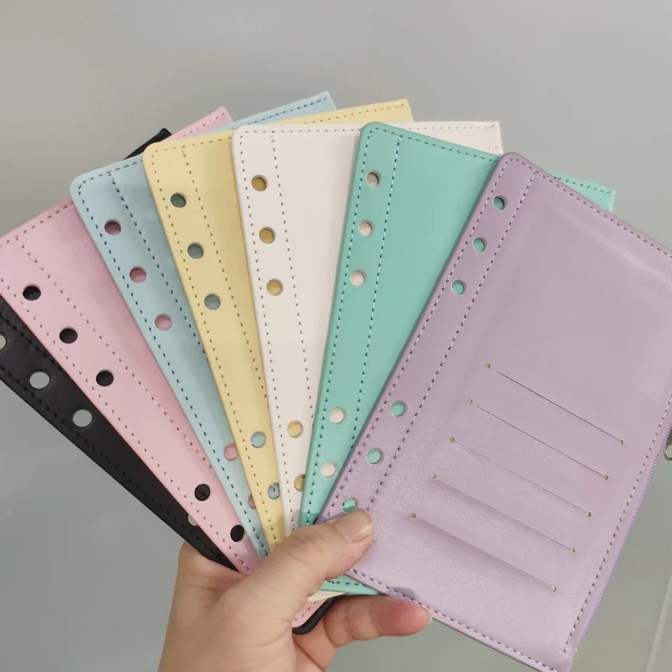 A6 farebné zipsové vrecko Finder Loose Leaf Dokument upisovanie tašiek DIY DOKUMENTAJNÉ BAG PRIEMO