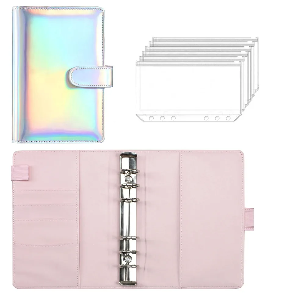 A6 laserový notebook Cash Planning Planning Book 6 Ring Binder Osobný plán spojivo s vreckom na spojivo a štítkom